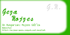 geza mojzes business card